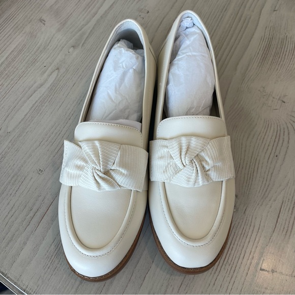 NWT Quince Women Italian Leather Bow Penny Loafer